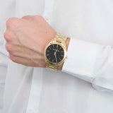  Shop Authentic Michael Kors Slim Runway Quartz Black Dial Gold Steel Strap Watch For Men - MK8621 - Luxxuri
