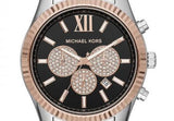  Shop Authentic Michael Kors Lexington Chronograph Crystals Black Dial Two Tone Steel Strap Watch for Men - MK8714 - Luxxuri