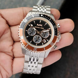  Shop Authentic Michael Kors Bayville Chronograph Black Dial Silver Steel Strap Watch For Men - MK8725 - Luxxuri