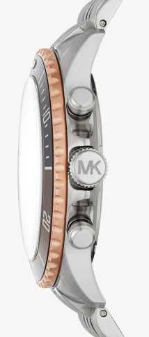 Michael Kors Bayville Chronograph Black Dial Silver Steel Strap Watch For Men - MK8725