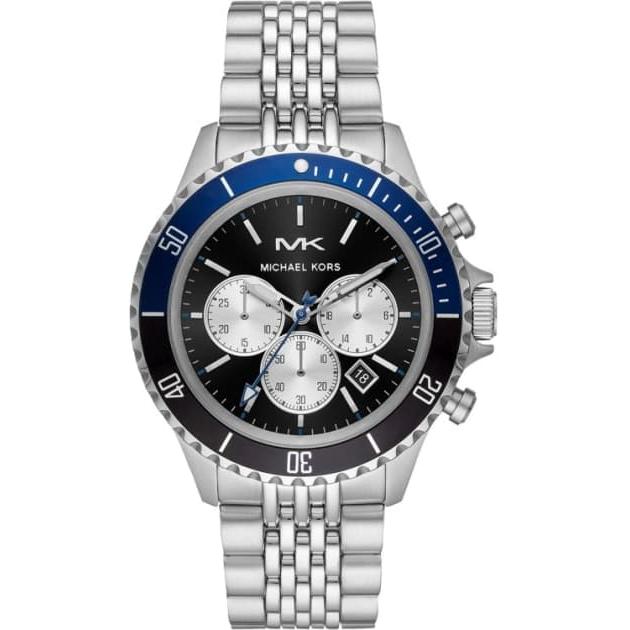  Shop Authentic Michael Kors Bayville Chronograph Black Dial Silver Steel Strap Watch For Men - MK8749 - Luxxuri
