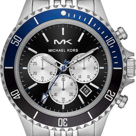  Shop Authentic Michael Kors Bayville Chronograph Black Dial Silver Steel Strap Watch For Men - MK8749 - Luxxuri