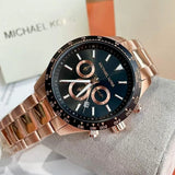  Shop Authentic Michael Kors Layton Chronograph Black Dial Rose Gold Steel Strap Watch For Men - MK8824 - Luxxuri