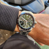  Shop Authentic Michael Kors Layton Chronograph Green Dial Silver Steel Strap Watch For Men - MK8912 - Luxxuri