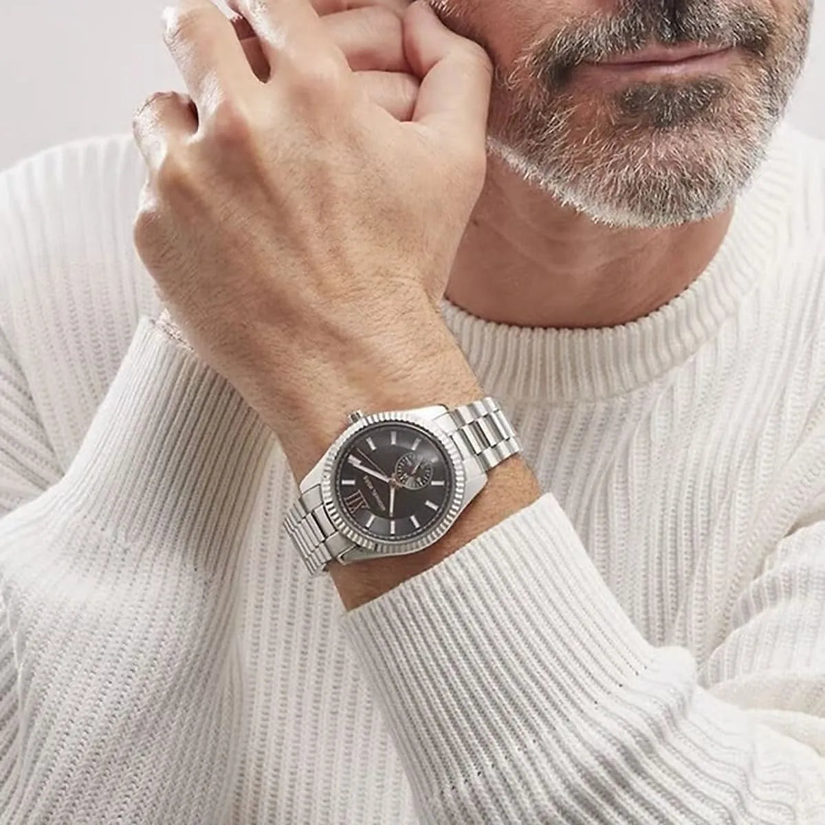  Shop Authentic Michael Kors Lexington Quartz Black Dial Silver Steel Strap Watch For Women - MK8946 - Luxxuri