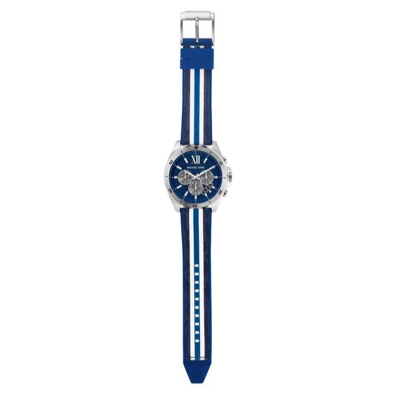  Shop Authentic Michael Kors Brecken Chronograph Blue Dial Two Tone PVC Strap Watch For Men - MK8950 - Luxxuri