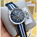  Shop Authentic Michael Kors Brecken Chronograph Blue Dial Two Tone PVC Strap Watch For Men - MK8950 - Luxxuri