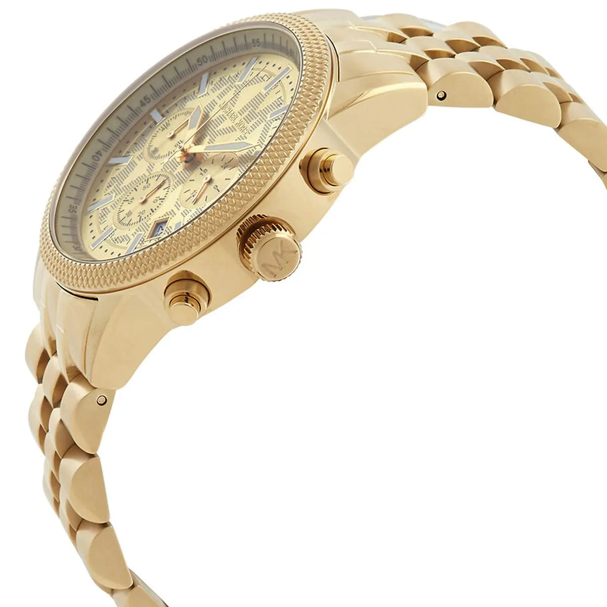  Shop Authentic Michael Kors Hutton Chronograph Gold Dial Gold Steel Strap Watch For Men - MK8953 - Luxxuri