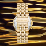  Shop Authentic Michael Kors Hutton Chronograph Gold Dial Gold Steel Strap Watch For Men - MK8953 - Luxxuri