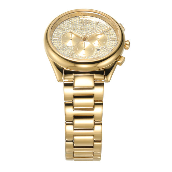  Shop Authentic Michael Kors Janelle Chronograph Gold Dial Gold Steel Strap Watch For Men - MK8995 - Luxxuri