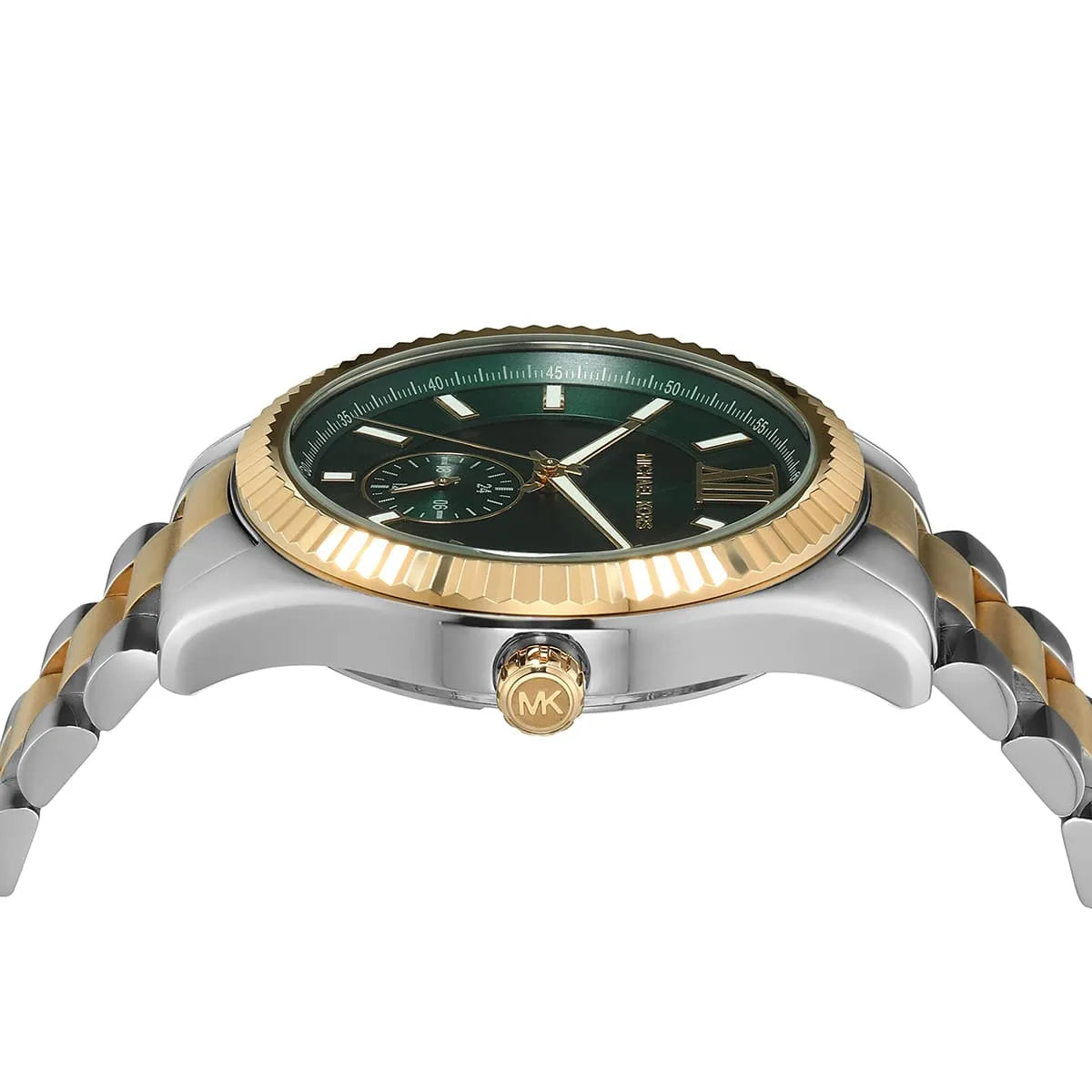  Shop Authentic Michael Kors Lexington Quartz Green Dial Two Tone Steel Strap Watch For Men - MK9063 - Luxxuri