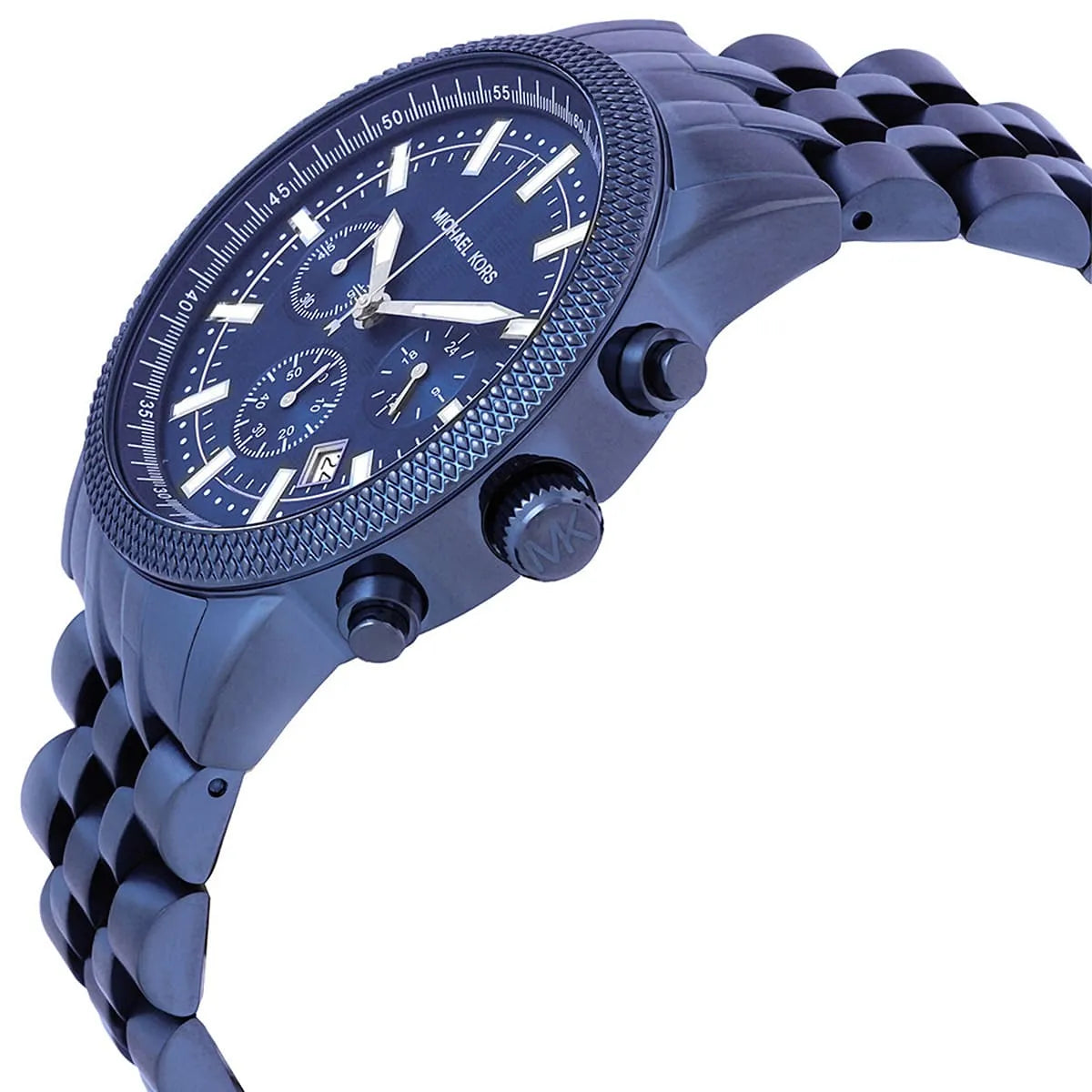  Shop Authentic Michael Kors Hutton Chronograph Blue Dial Blue Steel Strap Watch For Men - MK9088 - Luxxuri