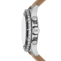 Michael Kors Everest Analog White Dial Brown Leather Strap Watch For Men - MK9092