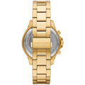 Michael Kors Greyson Chronograph Black Dial Gold Steel Strap Watch For Men - MK9108