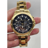  Shop Authentic Michael Kors Greyson Chronograph Black Dial Gold Steel Strap Watch For Men - MK9108 - Luxxuri