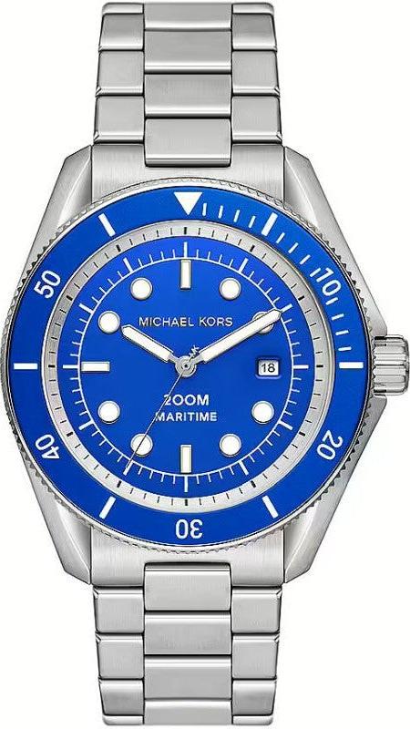  Shop Authentic Michael Kors Maritime Three-Hand Blue Dial Silver Steel Strap Watch for Men - MK9160 - Luxxuri