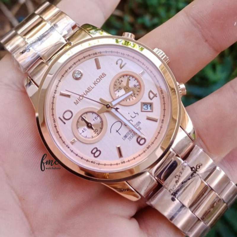  Shop Authentic Michael Kors Paris Limited Edition Rose Gold Dial Steel Strap Watch for Women - MK5716 - Luxxuri
