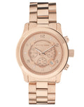 Michael Kors Runway Chronograph Rose Gold Dial Rose Gold Steel Strap Watch for Men - MK8096