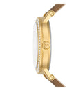Michael Kors Quartz Gold Dial Brown Leather Strap Watch For Women - MKO1026
