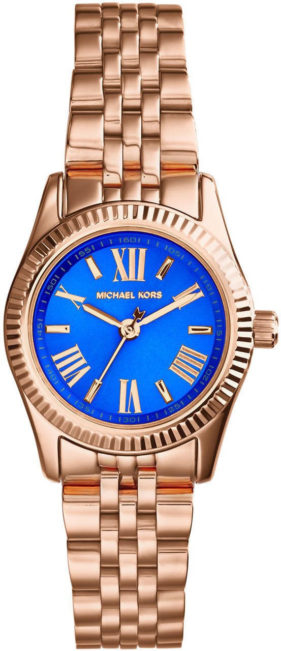  Shop Authentic Michael Kors Lexington Quartz Blue Dial Rose Gold Steel Strap Watch For Women - MK3272 - Luxxuri
