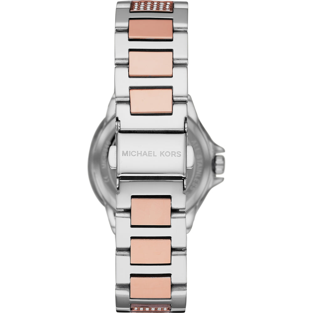 Michael Kors Camille Multifunction White Dial Two Tone Steel Strap Watch For Women - MK6846