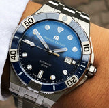  Shop Authentic Maurice Lacroix Aikon Venturer Blue Dial Silver Steel Strap Watch for Men - AI6058-SS002-430-1 - Luxxuri