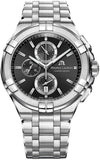  Shop Authentic Maurice Lacroix Aikon Chronograph Black Dial Silver Steel Strap Watch for Men - AI1018-SS002-330-1 - Luxxuri