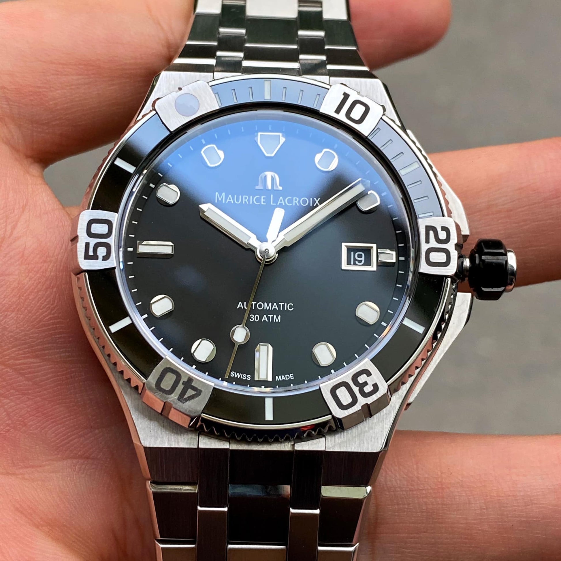  Shop Authentic Maurice Lacroix Aikon Venturer Black Dial Silver Steel Strap Watch for Men - AI6058-SS002-330-1 - Luxxuri