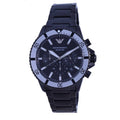  Shop Authentic Emporio Armani Diver Chronograph Black Dial Black Steel Strap Watch For Men - AR80050 - Luxxuri