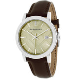  Shop Authentic Burberry The City Gold Dial Brown Leather Strap Watch for Men - BU9011 - Luxxuri