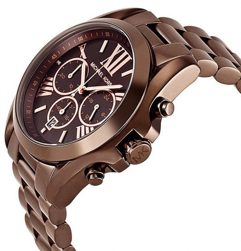  Shop Authentic Michael Kors Bradshaw Chronograph Brown Dial Brown Steel Strap Watch For Women - MK6247 - Luxxuri