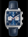  Shop Authentic Tag Heuer Monaco Automatic Chronograph Blue Dial Blue Leather Strap Watch for Men - CBL2111.FC6453 - Luxxuri
