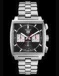  Shop Authentic Tag Heuer Monaco Automatic Chronograph Black Dial Silver Steel Strap Watch for Men - CBL2113.BA0644 - Luxxuri