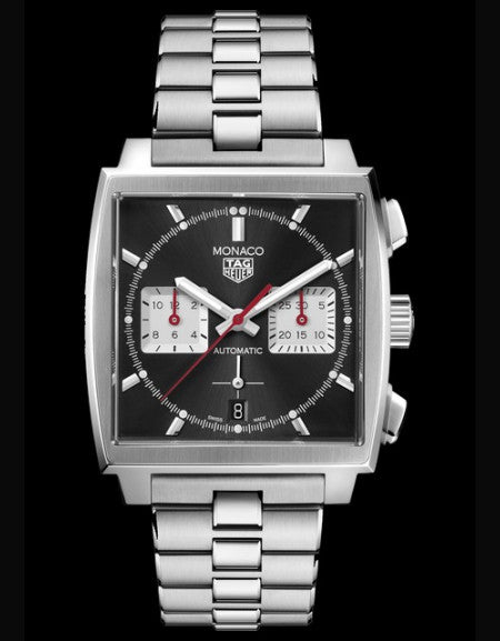  Shop Authentic Tag Heuer Monaco Automatic Chronograph Black Dial Silver Steel Strap Watch for Men - CBL2113.BA0644 - Luxxuri
