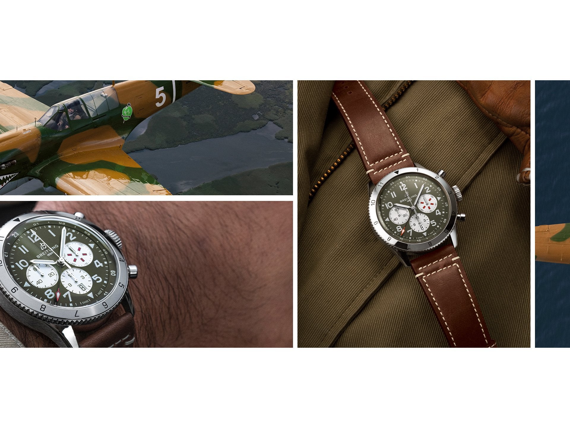  Shop Authentic Breitling Super Avi B04 Chronograph GMT 46 Curtiss Warhawk Green Dial Brown Leather Strap Watch for Men - AB04452A1L1X1 - Luxxuri