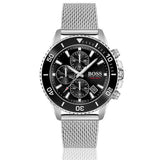  Shop Authentic Hugo Boss Admiral Black Dial Silver Mesh Bracelet Watch for Men - 1513904 - Luxxuri