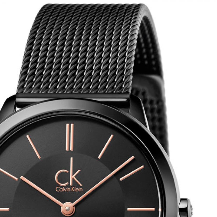  Shop Authentic Calvin Klein Minimal Black Dial Black Mesh Bracelet Watch for Women - K3M22421 - Luxxuri