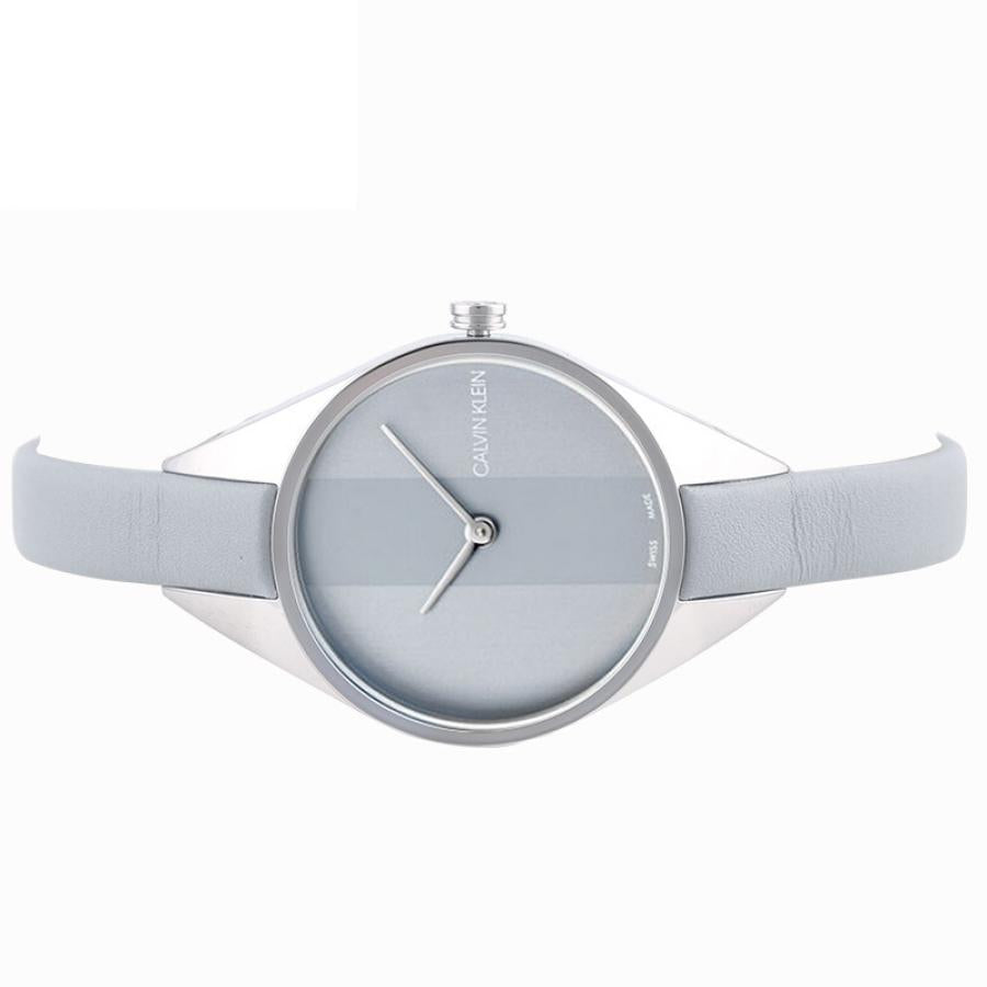  Shop Authentic Calvin Klein Rebel Grey Dial Grey Leather Strap Watch for Women - K8P231Q4 - Luxxuri