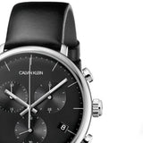  Shop Authentic Calvin Klein High Noon Chronograph Black Dial Black Leather Strap Watch for Men - K8M271C1 - Luxxuri