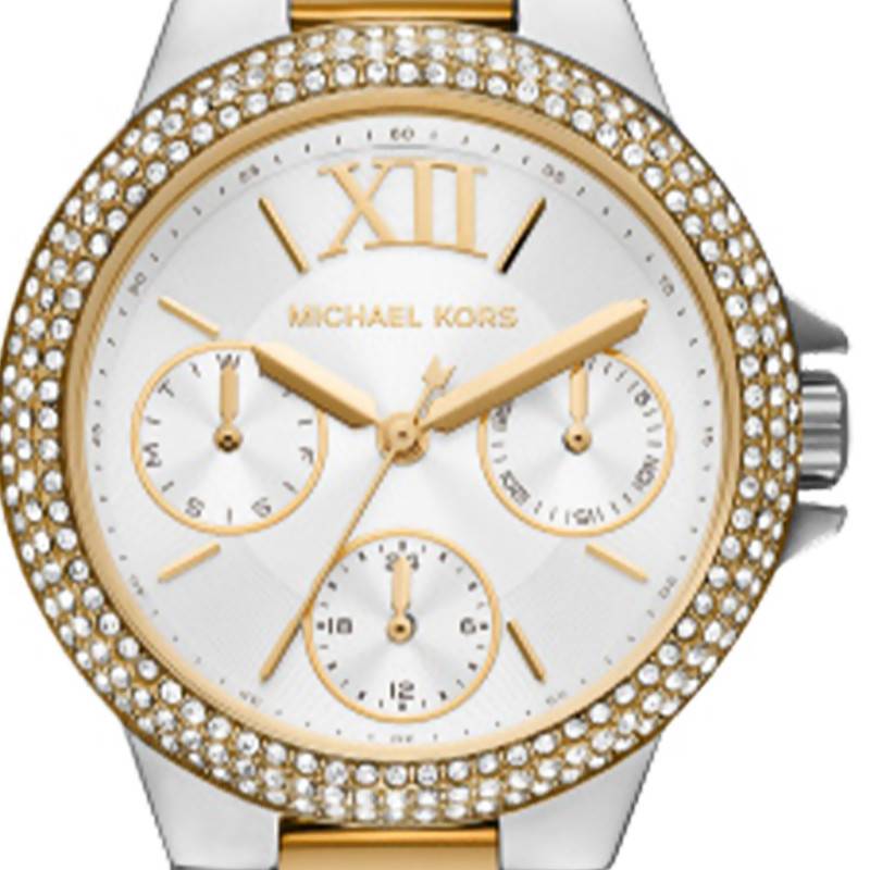  Shop Authentic Michael Kors Camille Multifunction Silver Dial Two Tone Steel Strap Watch For Women - MK6982 - Luxxuri