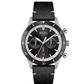  Shop Authentic Hugo Boss Chronograph Black Dial Black Leather Strap Watch for Men - 1513864 - Luxxuri