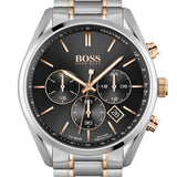  Shop Authentic Hugo Boss Champion Chronograph Black Dial Two Tone Steel Strap Watch for Men - 1513819 - Luxxuri