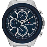  Shop Authentic Tommy Hilfiger Clark Chronograph Blue Dial Silver Steel Strap Watch For Men - 1792080 - Luxxuri