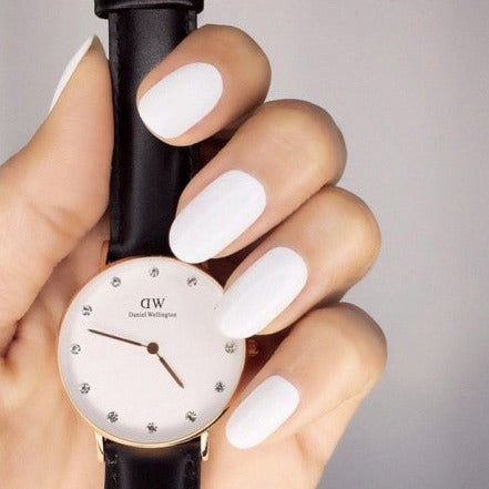 Daniel Wellington Classic Sheffield White Dial Black Leather Strap Watch For Women - DW00100076