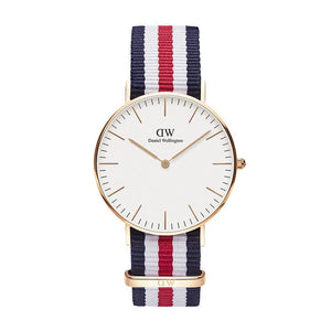 Shop Authentic Daniel Wellington Classic Canterbury White Dial Two Tone NATO Strap Watch For Women - DW00100030 - Luxxuri