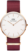  Shop Authentic Daniel Wellington Classic Roselyn White Dial Maroon Nylon Strap Watch For Women - DW00100267 - Luxxuri
