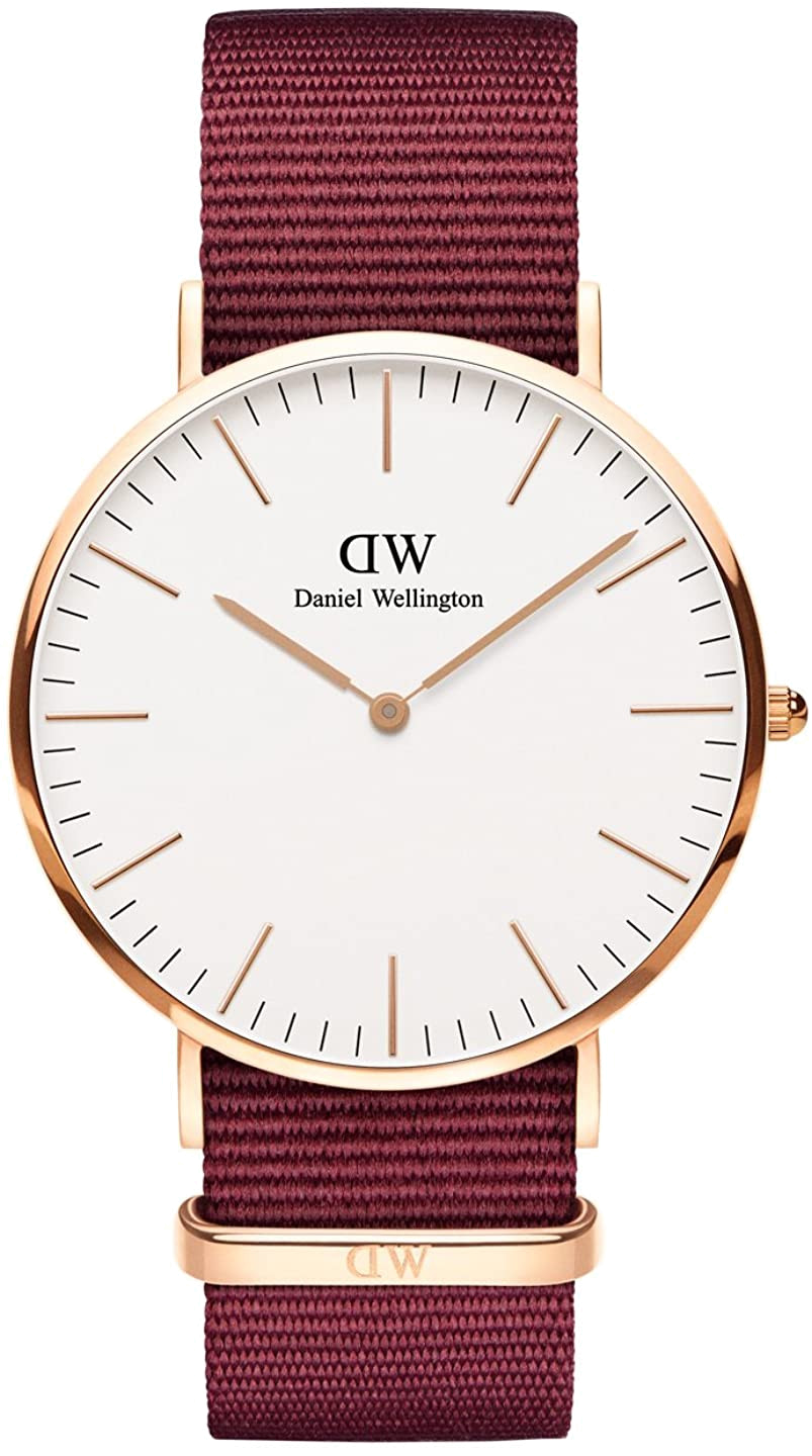  Shop Authentic Daniel Wellington Classic Roselyn White Dial Maroon Nylon Strap Watch For Women - DW00100267 - Luxxuri