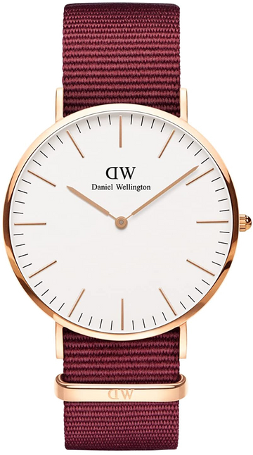  Shop Authentic Daniel Wellington Classic Roselyn White Dial Maroon Nylon Strap Watch For Women - DW00100267 - Luxxuri