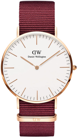  Shop Authentic Daniel Wellington Classic Roselyn White Dial Maroon Nylon Strap Watch For Women - DW00100267 - Luxxuri