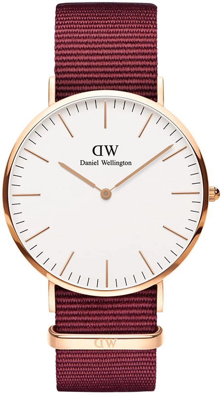  Shop Authentic Daniel Wellington Classic Roselyn White Dial Maroon Nylon Strap Watch For Women - DW00100267 - Luxxuri